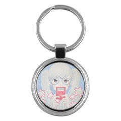 Gamegirl Girl Play With Star Key Chains (round)  by kaoruhasegawa