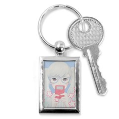 Gamegirl Girl Play With Star Key Chains (rectangle)  by kaoruhasegawa