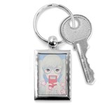 Gamegirl Girl Play with star Key Chains (Rectangle)  Front