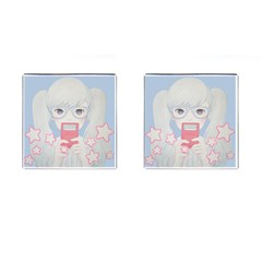 Gamegirl Girl Play With Star Cufflinks (square) by kaoruhasegawa