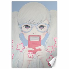 Gamegirl Girl Play With Star Canvas 12  X 18   by kaoruhasegawa