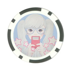 Gamegirl Girl Play With Star Poker Chip Card Guards by kaoruhasegawa