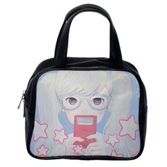 Gamegirl Girl Play With Star Classic Handbags (one Side) by kaoruhasegawa