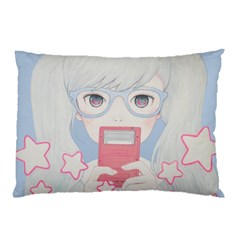 Gamegirl Girl Play With Star Pillow Case by kaoruhasegawa