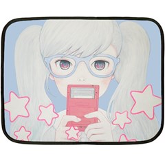 Gamegirl Girl Play With Star Fleece Blanket (mini) by kaoruhasegawa