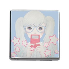 Gamegirl Girl Play With Star Memory Card Reader (square) by kaoruhasegawa