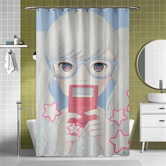 Gamegirl Girl Play With Star Shower Curtain 48  X 72  (small)  by kaoruhasegawa