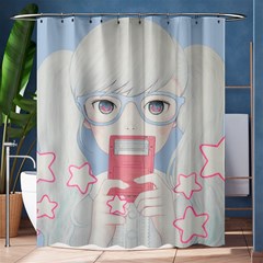 Gamegirl Girl Play With Star Shower Curtain 60  X 72  (medium)  by kaoruhasegawa