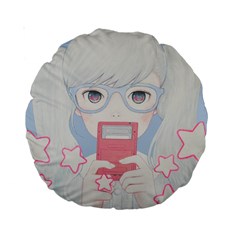 Gamegirl Girl Play With Star Standard 15  Premium Round Cushions by kaoruhasegawa