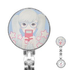 Gamegirl Girl Play With Star Stainless Steel Nurses Watch by kaoruhasegawa