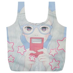 Gamegirl Girl Play With Star Full Print Recycle Bags (l)  by kaoruhasegawa