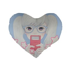 Gamegirl Girl Play With Star Standard 16  Premium Flano Heart Shape Cushions