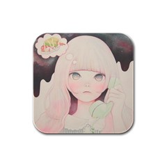 Soy Sauce Uchuuw Rubber Square Coaster (4 Pack)  by kaoruhasegawa