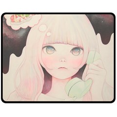 Soy Sauce Uchuuw Double Sided Fleece Blanket (medium)  by kaoruhasegawa