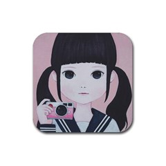 Smile Camare Rubber Coaster (square)  by kaoruhasegawa