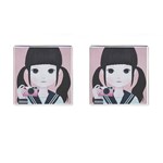 Smile Camare Cufflinks (Square) Front(Pair)