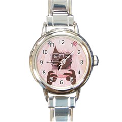 Gamergirl 3 P Round Italian Charm Watch by kaoruhasegawa