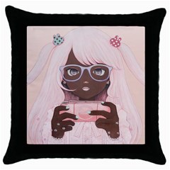 Gamergirl 3 P Throw Pillow Case (black) by kaoruhasegawa