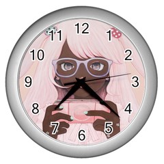 Gamergirl 3 P Wall Clocks (silver)  by kaoruhasegawa