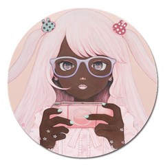 Gamergirl 3 P Magnet 5  (round)