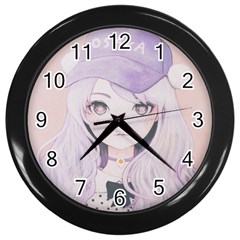 Ricehime Wall Clocks (black) by kaoruhasegawa