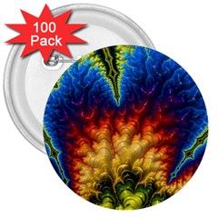 Amazing Special Fractal 25a 3  Buttons (100 Pack) 