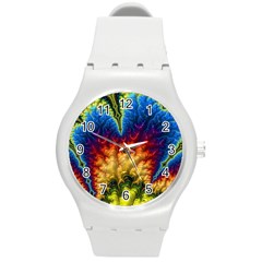 Amazing Special Fractal 25a Round Plastic Sport Watch (m)