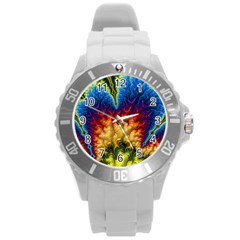 Amazing Special Fractal 25a Round Plastic Sport Watch (l) by Fractalworld