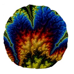 Amazing Special Fractal 25a Large 18  Premium Flano Round Cushions