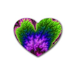 Amazing Special Fractal 25c Rubber Coaster (heart)  by Fractalworld