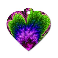 Amazing Special Fractal 25c Dog Tag Heart (two Sides) by Fractalworld