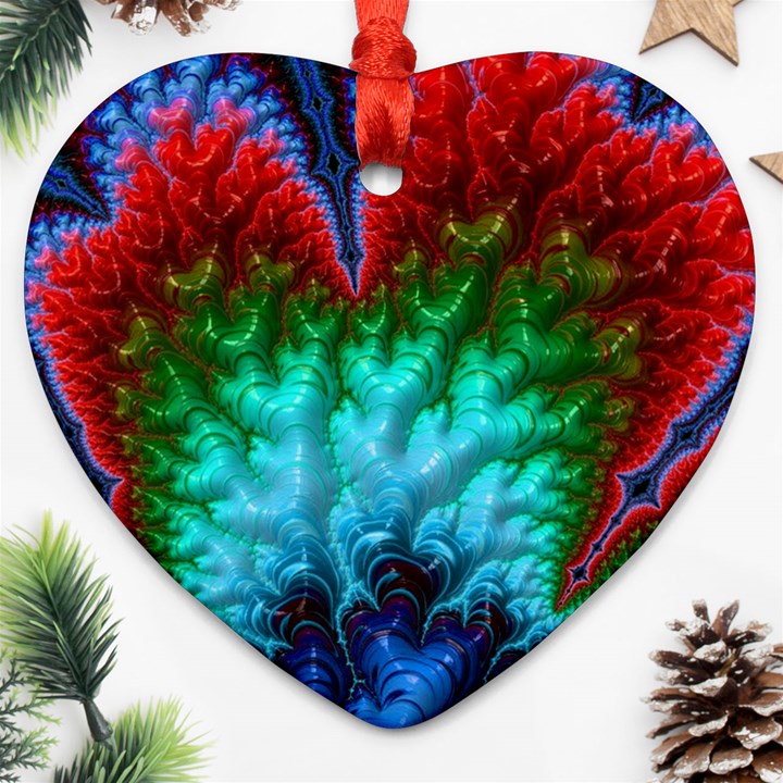 Amazing Special Fractal 25b Heart Ornament (2 Sides)