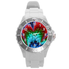 Amazing Special Fractal 25b Round Plastic Sport Watch (l)