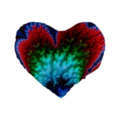 Amazing Special Fractal 25b Standard 16  Premium Flano Heart Shape Cushions by Fractalworld