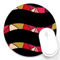 Abstract Waves Round Mousepads by Valentinaart