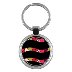 Abstract Waves Key Chains (round)  by Valentinaart