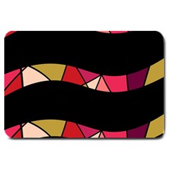 Abstract Waves Large Doormat  by Valentinaart