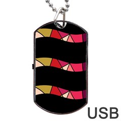 Abstract Waves Dog Tag Usb Flash (two Sides) 