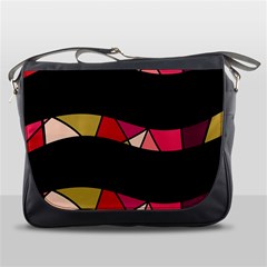 Abstract Waves Messenger Bags by Valentinaart