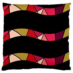 Abstract Waves Large Flano Cushion Case (one Side)