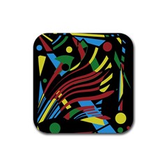 Optimistic Abstraction Rubber Coaster (square)  by Valentinaart