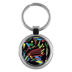 Optimistic Abstraction Key Chains (round)  by Valentinaart