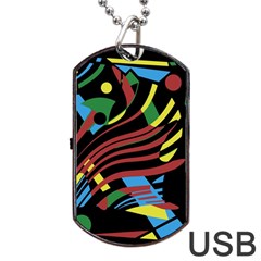 Optimistic Abstraction Dog Tag Usb Flash (one Side)