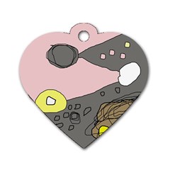 Decorative Abstraction Dog Tag Heart (one Side) by Valentinaart