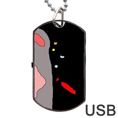 Crazy Abstraction Dog Tag Usb Flash (one Side)