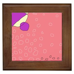 Pink Abstraction Framed Tiles by Valentinaart