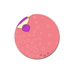 Pink Abstraction Magnet 3  (round) by Valentinaart