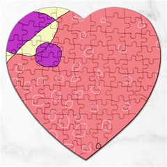 Pink Abstraction Jigsaw Puzzle (heart) by Valentinaart