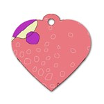 Pink abstraction Dog Tag Heart (One Side) Front