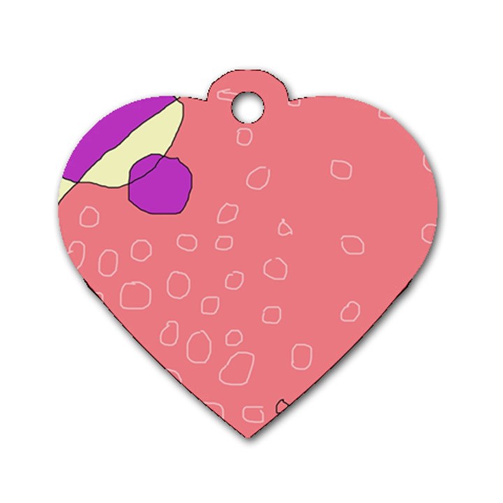 Pink abstraction Dog Tag Heart (One Side)